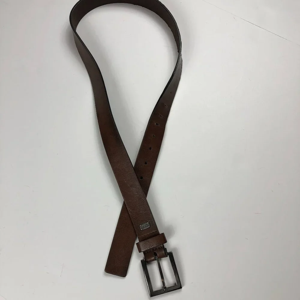 Kenneth Cole Reaction BIE Brown Genuine Leather Belt Cowboy Southwestern